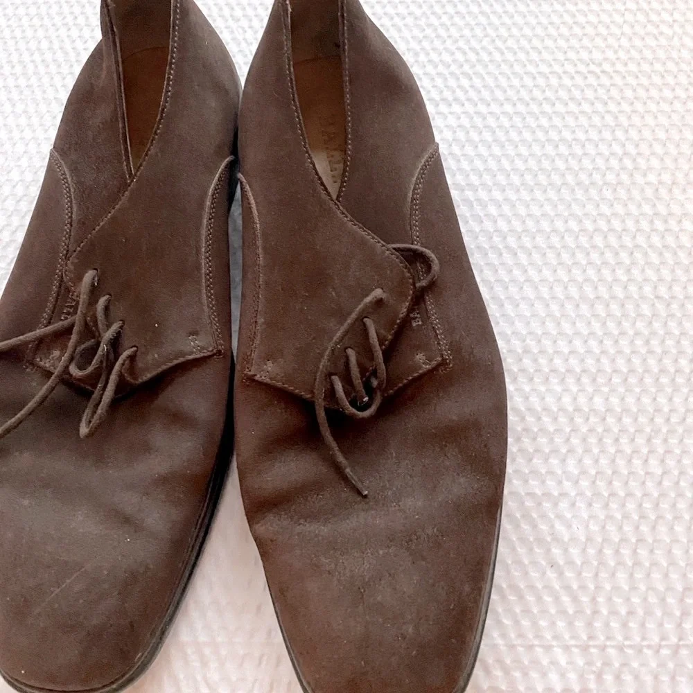 Bally Suede Oxford Shoes Chocolate Brown Men's 10.5 E